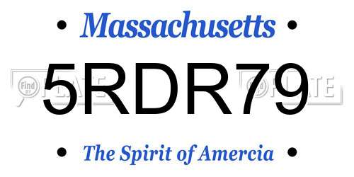 5RDR79 Massachusetts License Plate