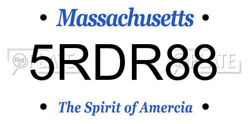 5RDR88 Massachusetts License Plate
