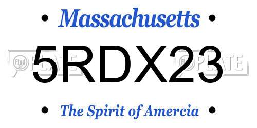 5RDX23 Massachusetts License Plate