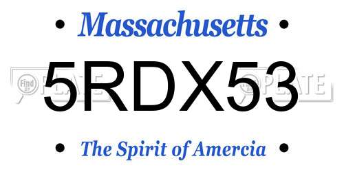 5RDX53 Massachusetts License Plate