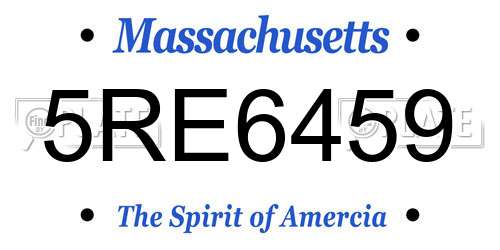 5RE6459 Massachusetts License Plate