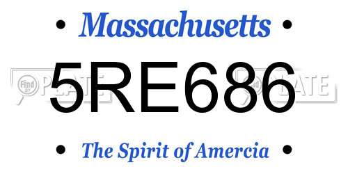 5RE686 Massachusetts License Plate