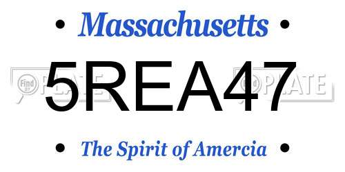5REA47 Massachusetts License Plate
