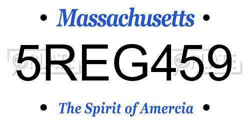 5REG459 Massachusetts License Plate