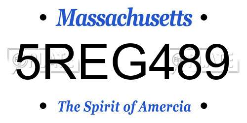 5REG489 Massachusetts License Plate
