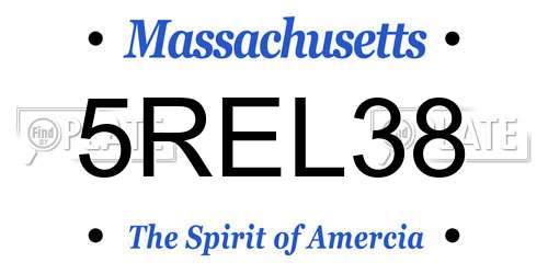 5REL38 Massachusetts License Plate