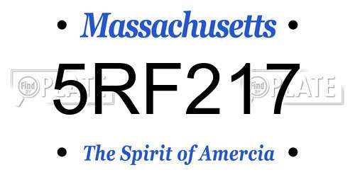 5RF217 Massachusetts License Plate