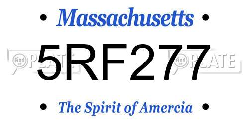 5RF277 Massachusetts License Plate