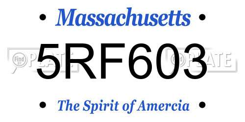 5RF603 Massachusetts License Plate