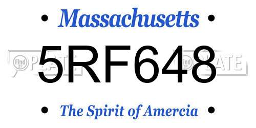 5RF648 Massachusetts License Plate