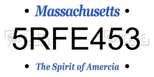 5RFE453 Massachusetts License Plate