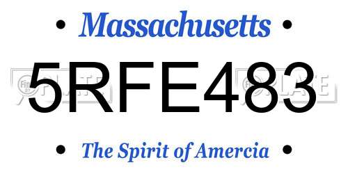 5RFE483 Massachusetts License Plate