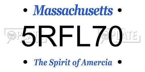 5RFL70 Massachusetts License Plate