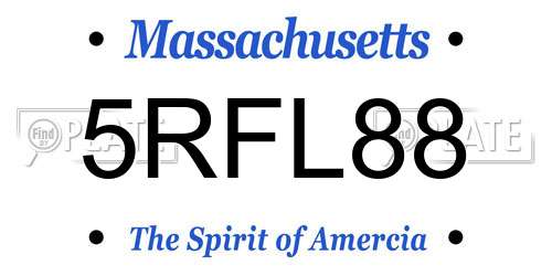 5RFL88 Massachusetts License Plate