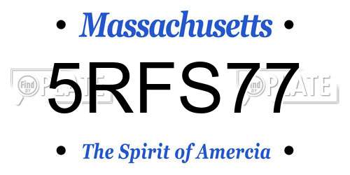 5RFS77 Massachusetts License Plate