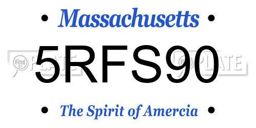 5RFS90 Massachusetts License Plate
