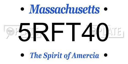 5RFT40 Massachusetts License Plate