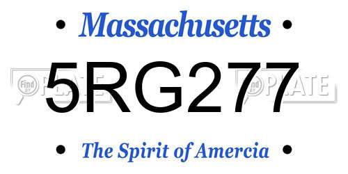 5RG277 Massachusetts License Plate