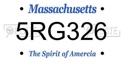 5RG326 Massachusetts License Plate
