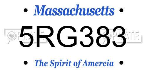 5RG383 Massachusetts License Plate