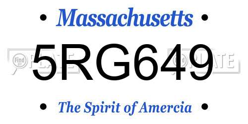 5RG649 Massachusetts License Plate