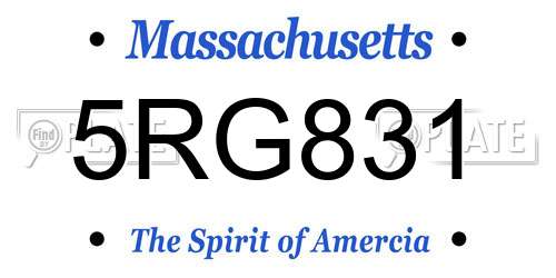 5RG831 Massachusetts License Plate