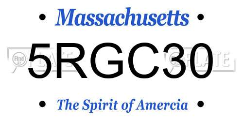 5RGC30 Massachusetts License Plate