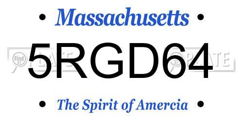 5RGD64 Massachusetts License Plate
