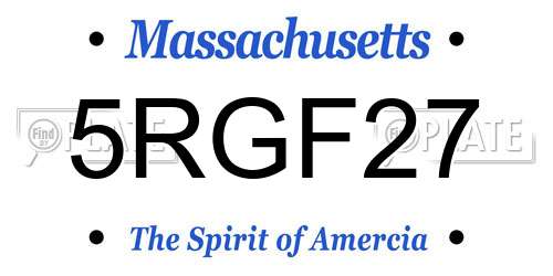 5RGF27 Massachusetts License Plate