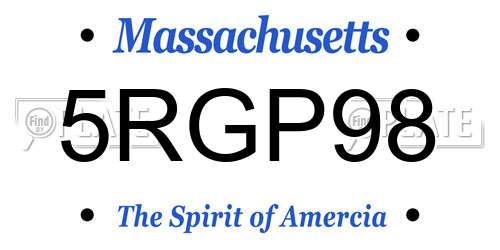 5RGP98 Massachusetts License Plate