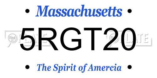 5RGT20 Massachusetts License Plate