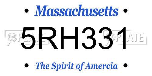 5RH331 Massachusetts License Plate