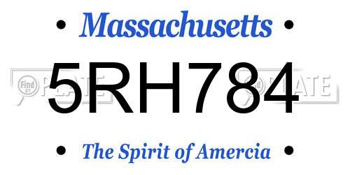 5RH784 Massachusetts License Plate