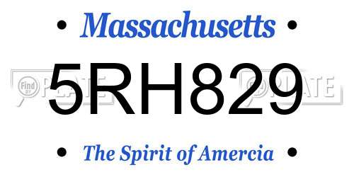5RH829 Massachusetts License Plate