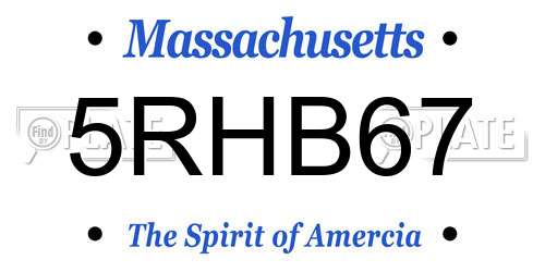 5RHB67 Massachusetts License Plate