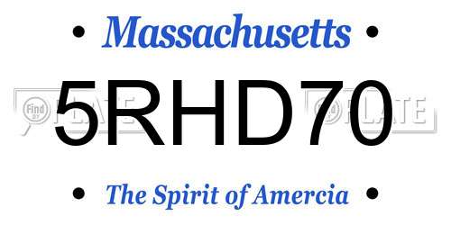 5RHD70 Massachusetts License Plate