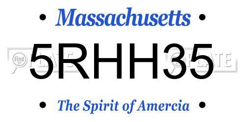 5RHH35 Massachusetts License Plate