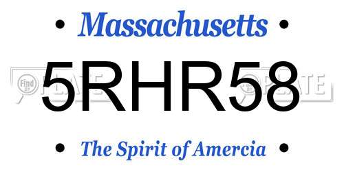 5RHR58 Massachusetts License Plate