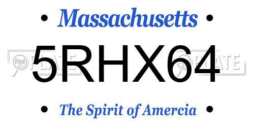 5RHX64 Massachusetts License Plate
