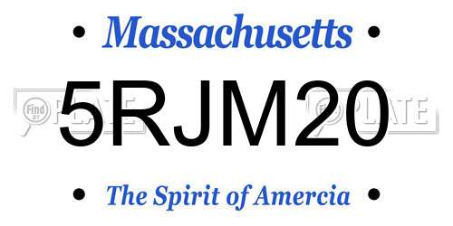 5RJM20 Massachusetts License Plate