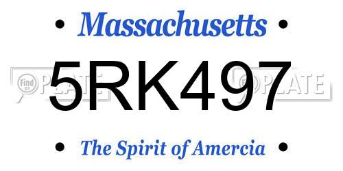 5RK497 Massachusetts License Plate