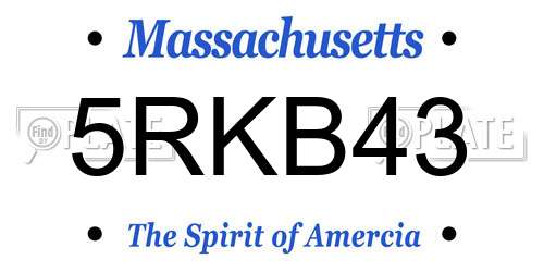 5RKB43 Massachusetts License Plate