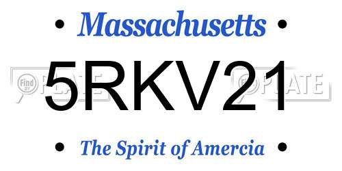 5RKV21 Massachusetts License Plate