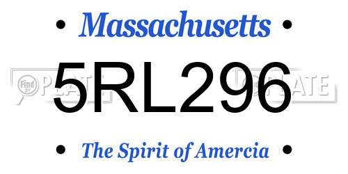 5RL296 Massachusetts License Plate