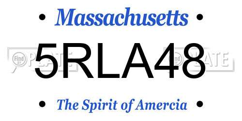 5RLA48 Massachusetts License Plate