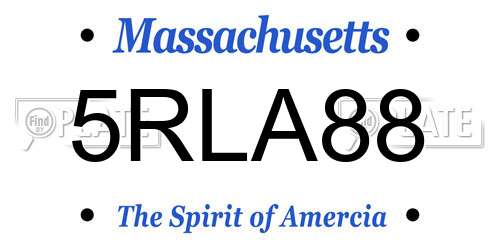 5RLA88 Massachusetts License Plate