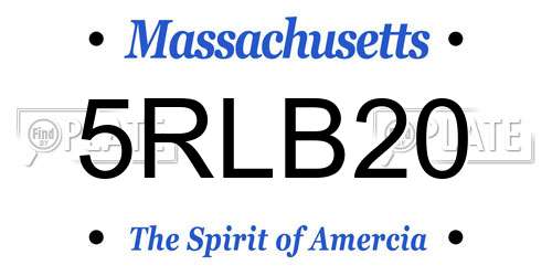 5RLB20 Massachusetts License Plate