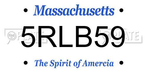 5RLB59 Massachusetts License Plate