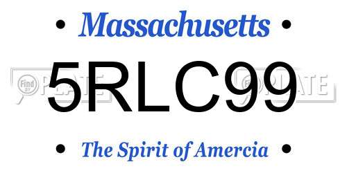 5RLC99 Massachusetts License Plate