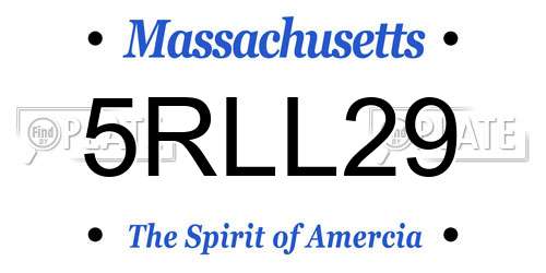 5RLL29 Massachusetts License Plate